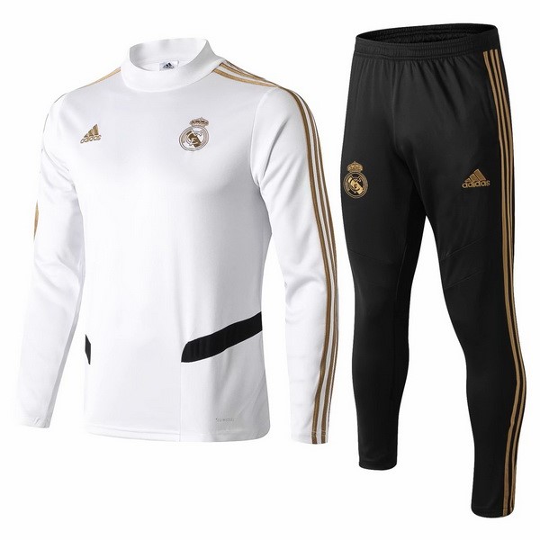 Survetement Real Madrid 2019-20 Blanc Noir Jaune